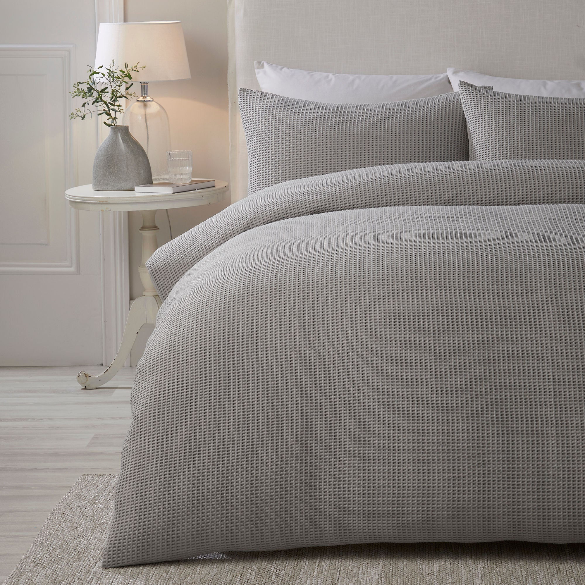 Serene - Lindly - Duvet Cover Set - Silver - Double