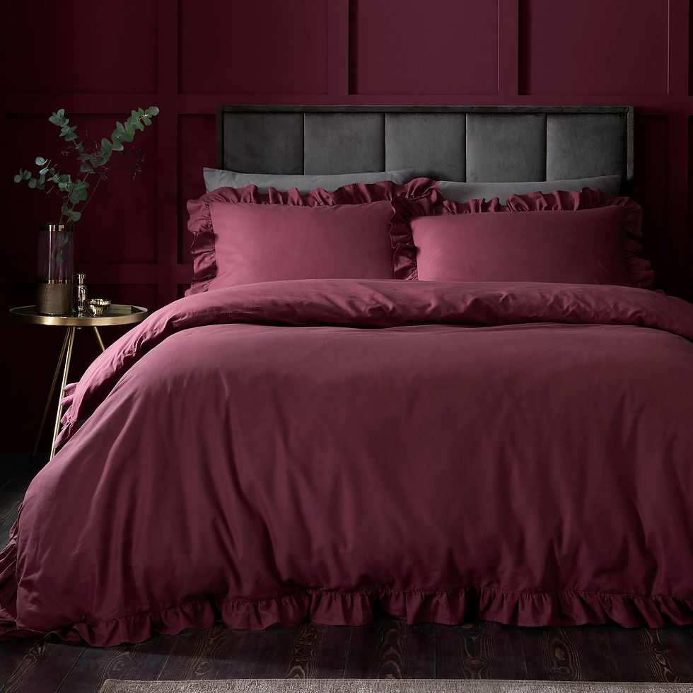 Appletree - Cassia Frill - Duvet Cover Set - Berry