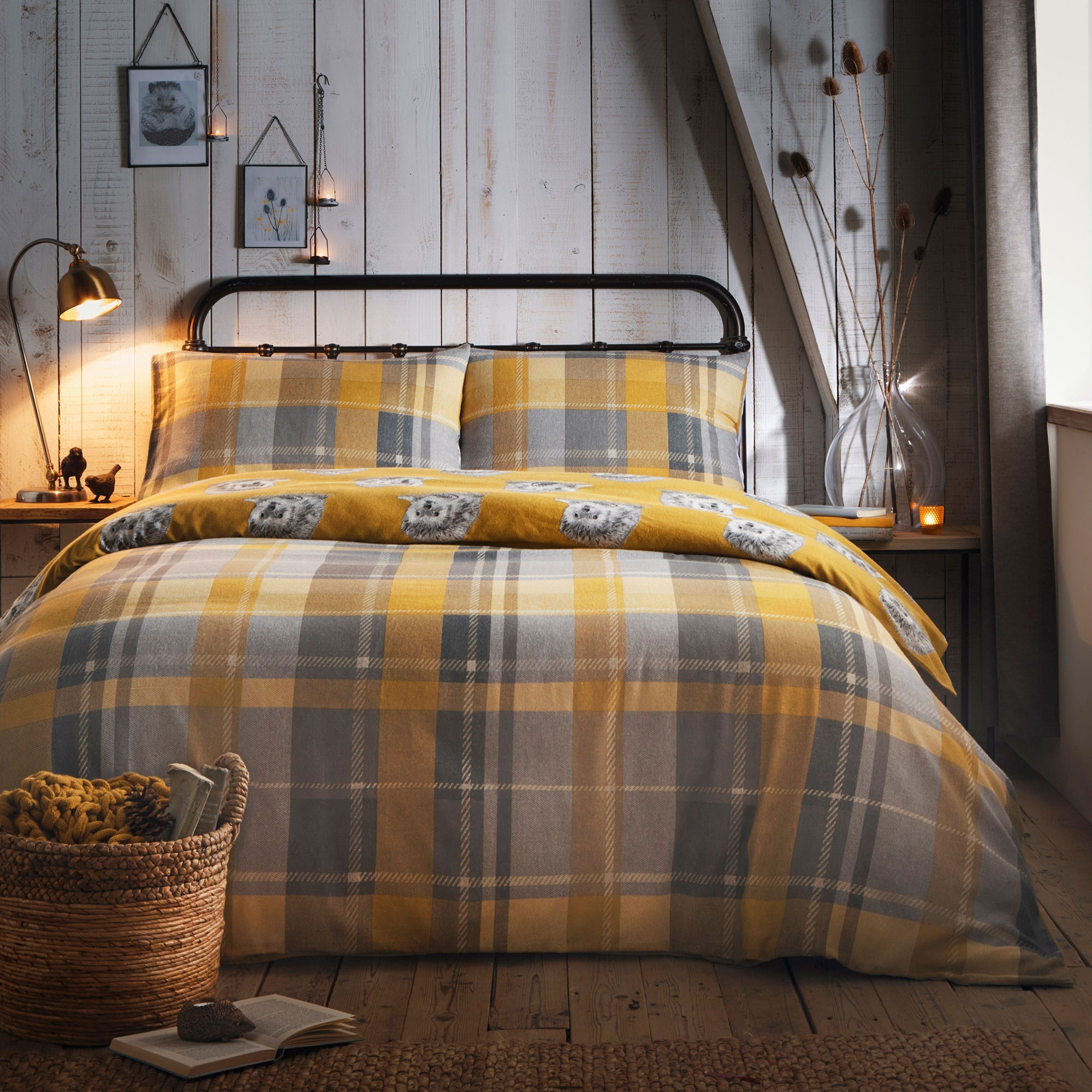 Dreams & Drapes - Colville Check - Duvet Cover Set - Ochre - Double