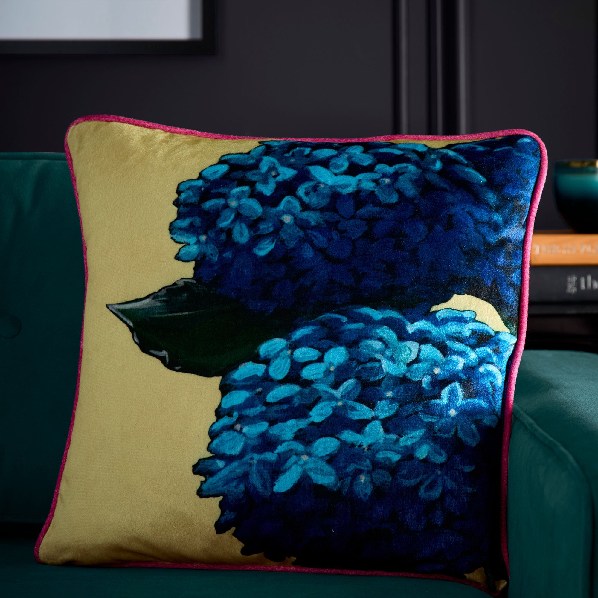 Laurence Llewelyn-Bowen - Hiyah Hydrangea - Cushion Cover - Lime - 43x43cm