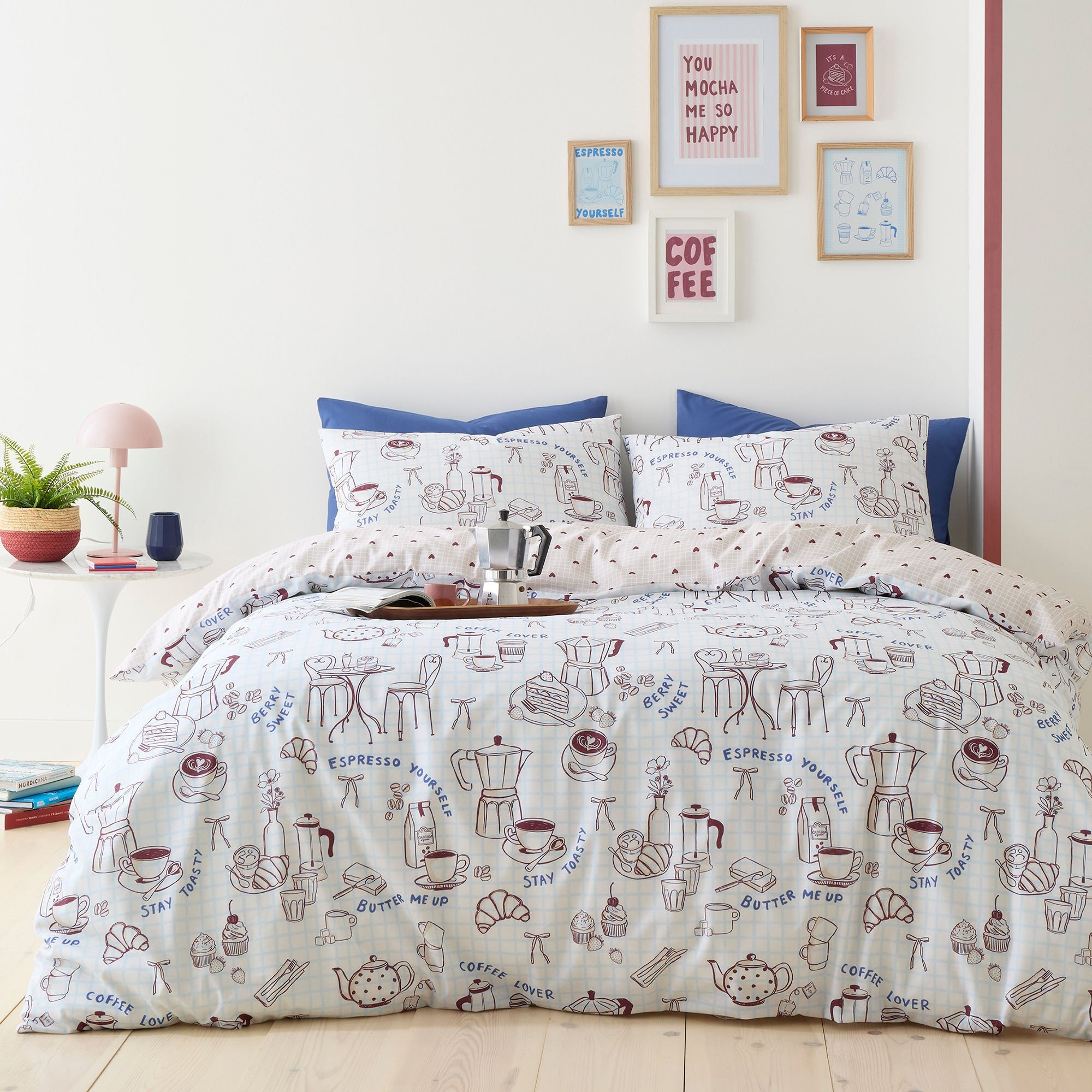Fusion - Coffee Club - Duvet Cover Set - Blue - King