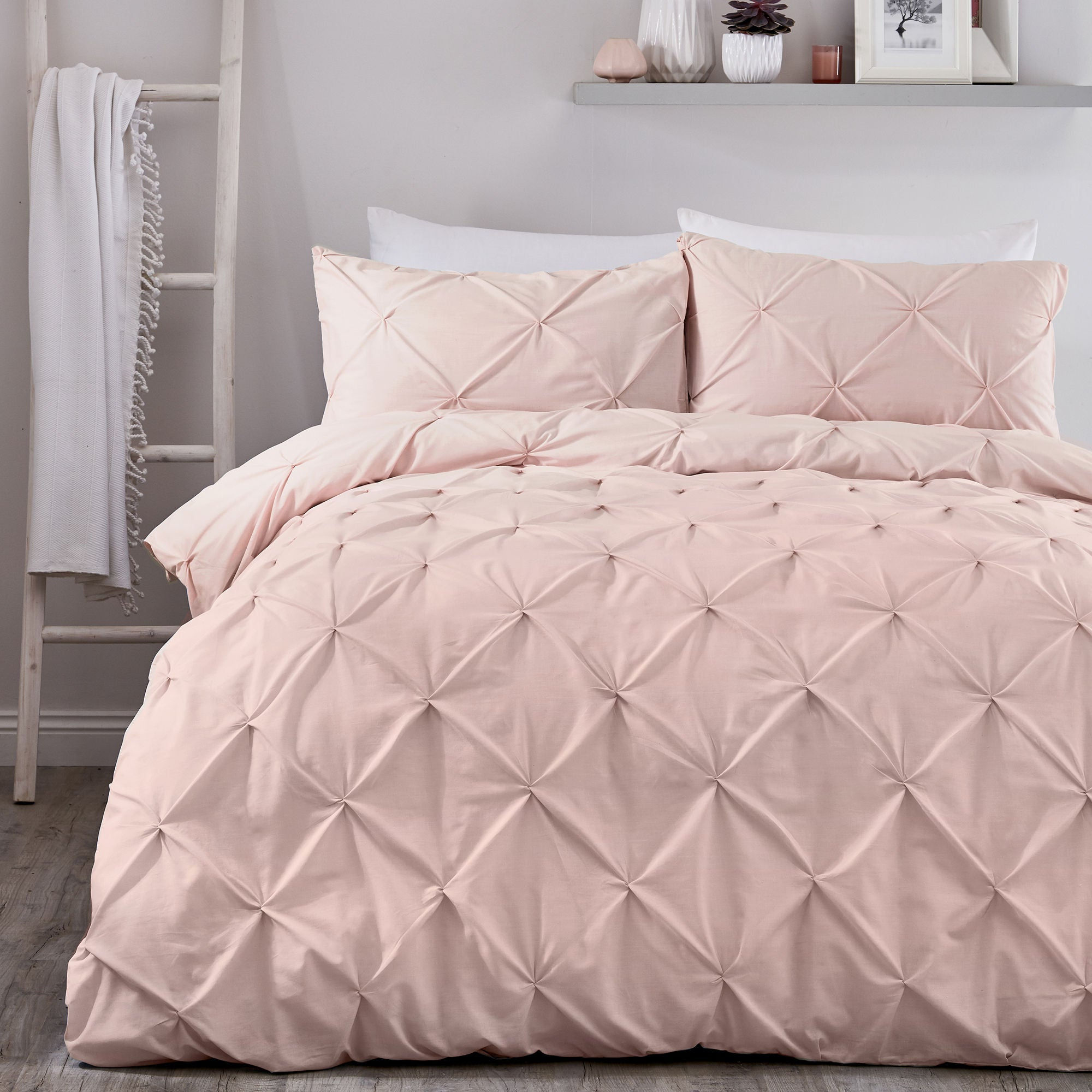 Serene - Lara - Duvet Cover Set - Blush - Double