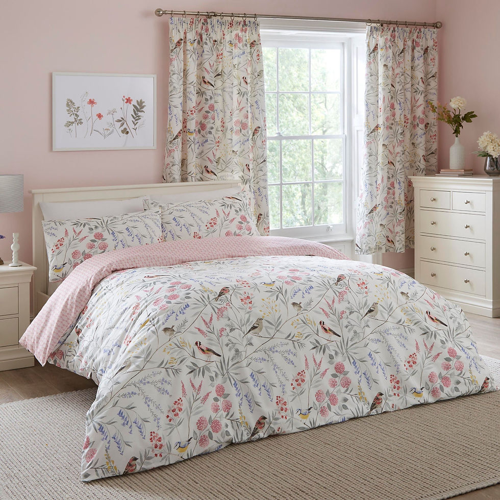 Dreams & Drapes - Caraway - Duvet Cover Set - Pink - Single