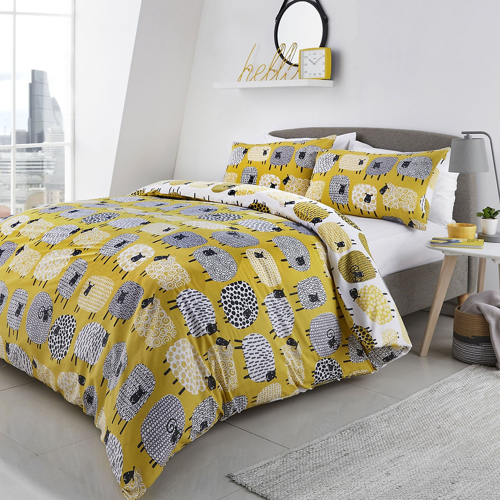 Fusion - Dotty Sheep - Duvet Cover Set - Ochre - Single