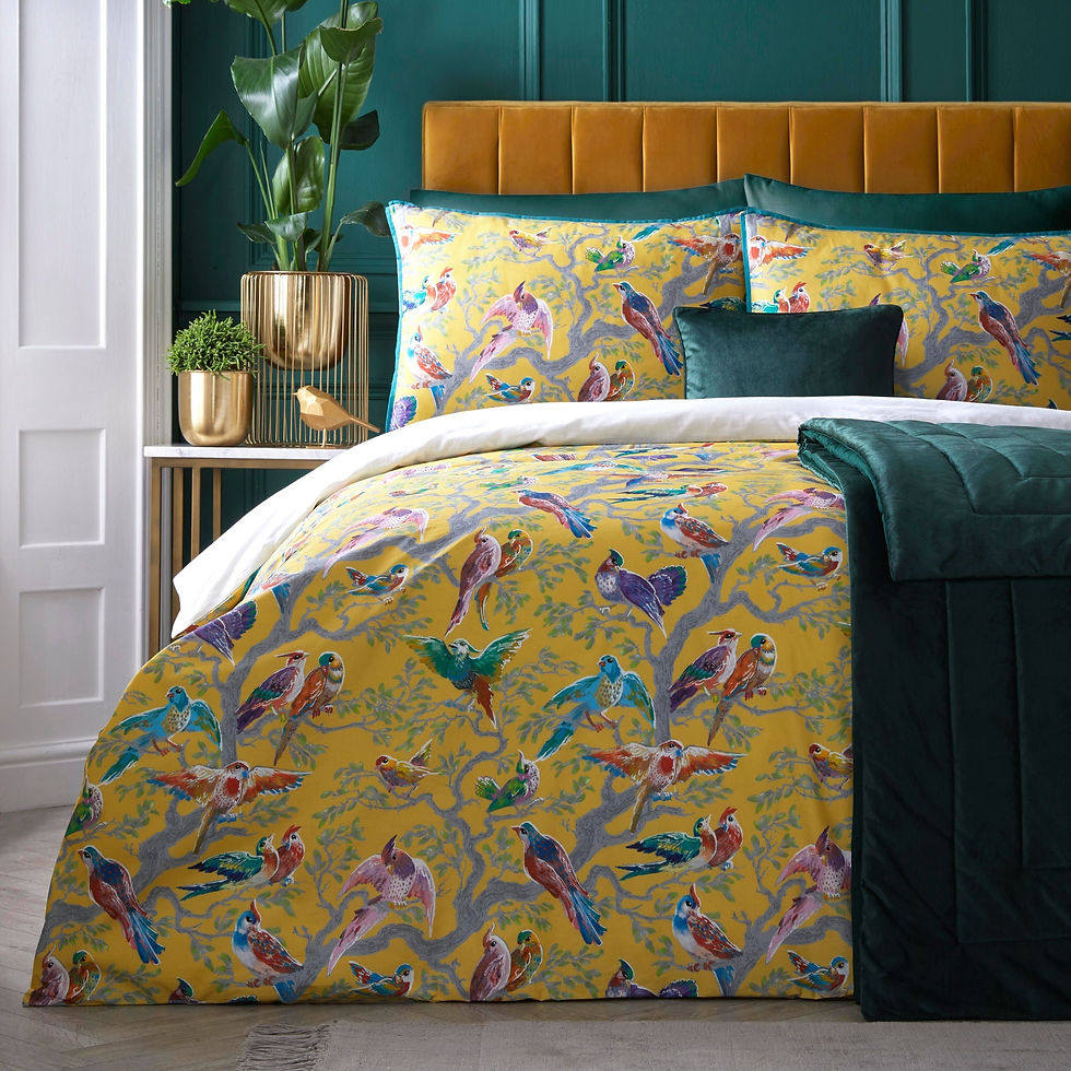 Laurence Llewelyn-Bowen - Birdity Absurdity - Duvet Cover Set - Yellow