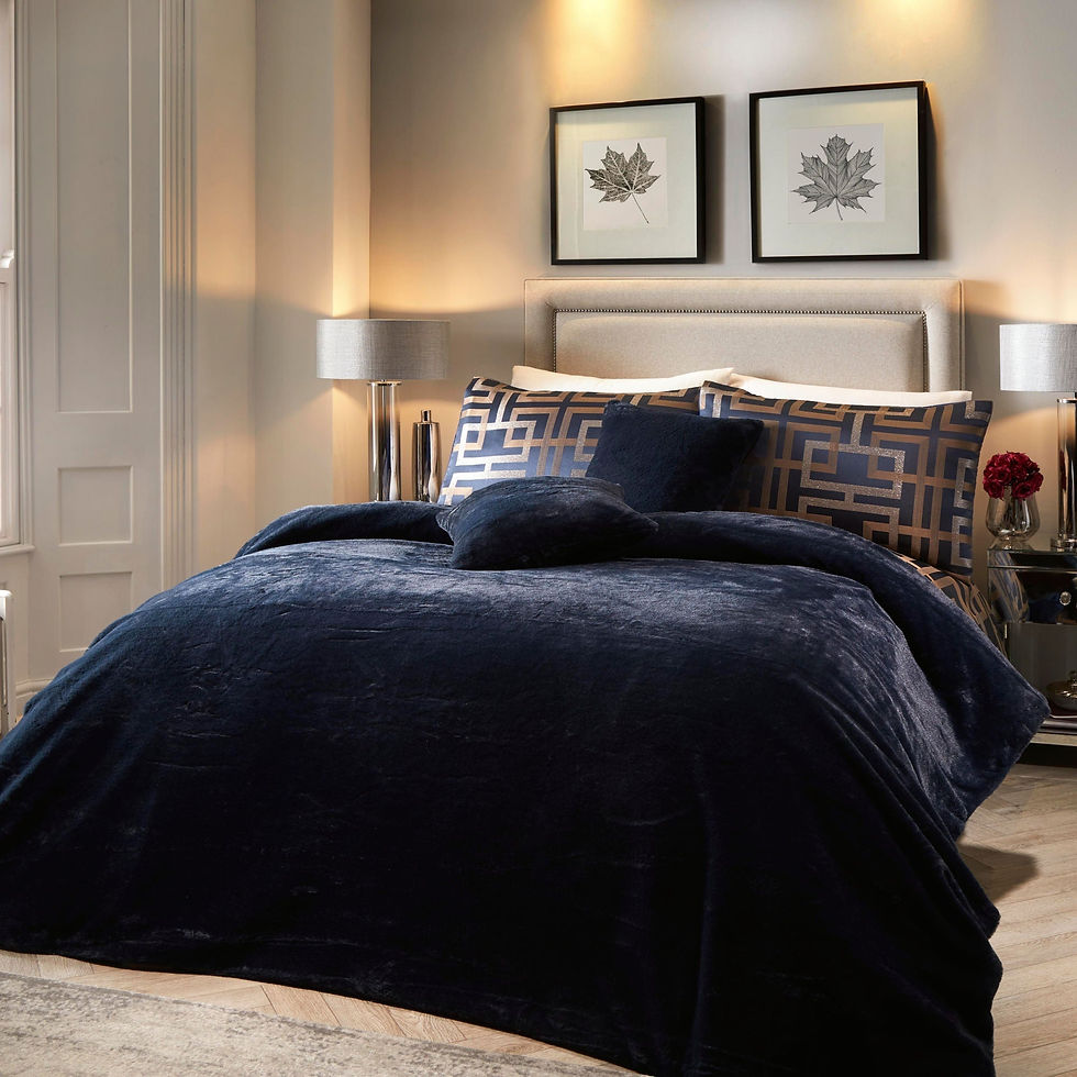 Soiree - Lucie - Bedspread - Navy - 150 x 220cm