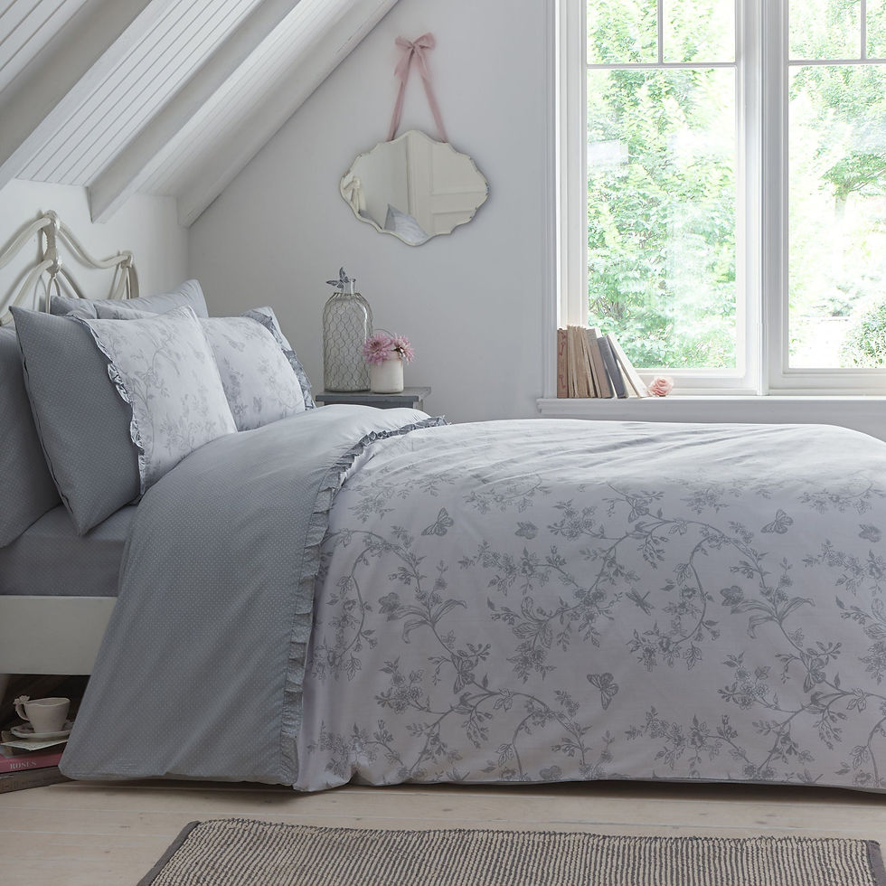 Dreams & Drapes - Kristen - Duvet Cover Set - Grey - Single