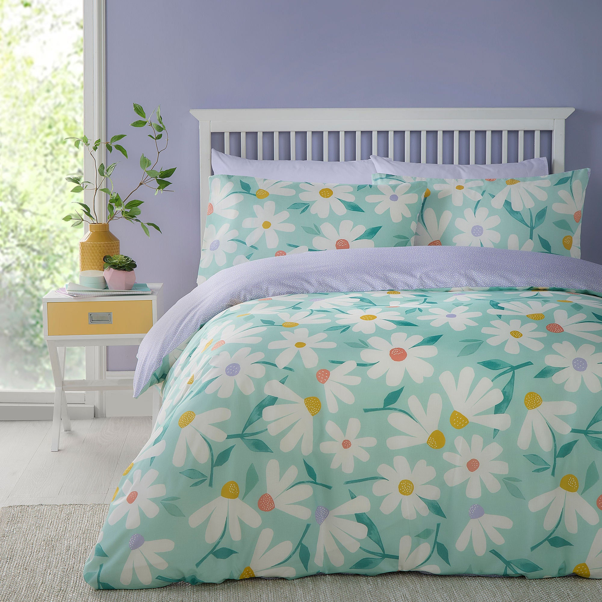 Fusion - Daisy - Duvet Cover Set - Duck Egg - Double