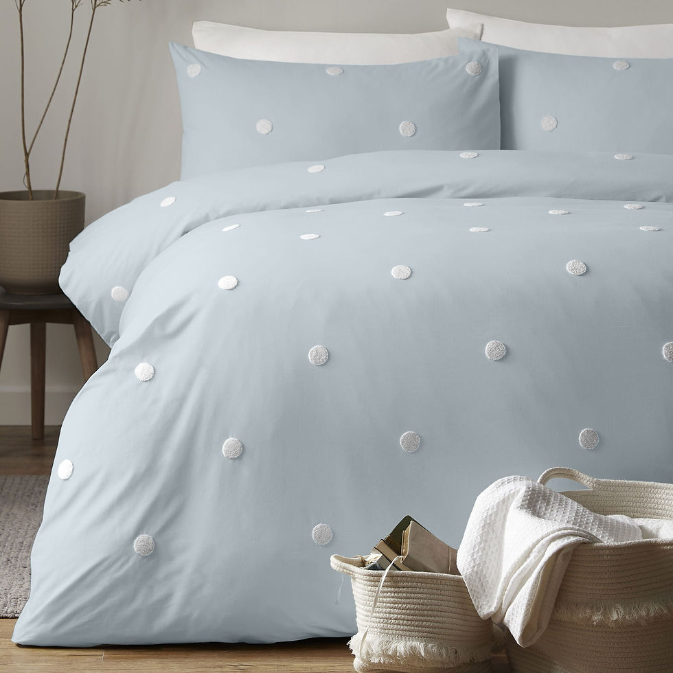 Appletree - Dot Garden - Duvet Cover Set - Duck Egg with White Dots