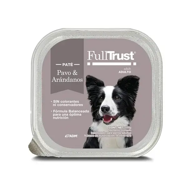 Full Trust Wet 16 Latas Sabor Pavo y Arandanos 100g Alimento Húmedo Para Perro