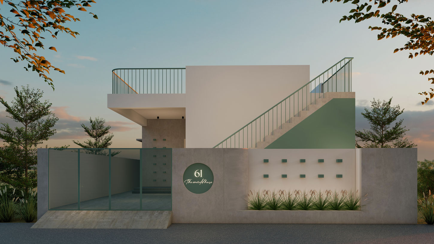 Render of Proposed residence front view.