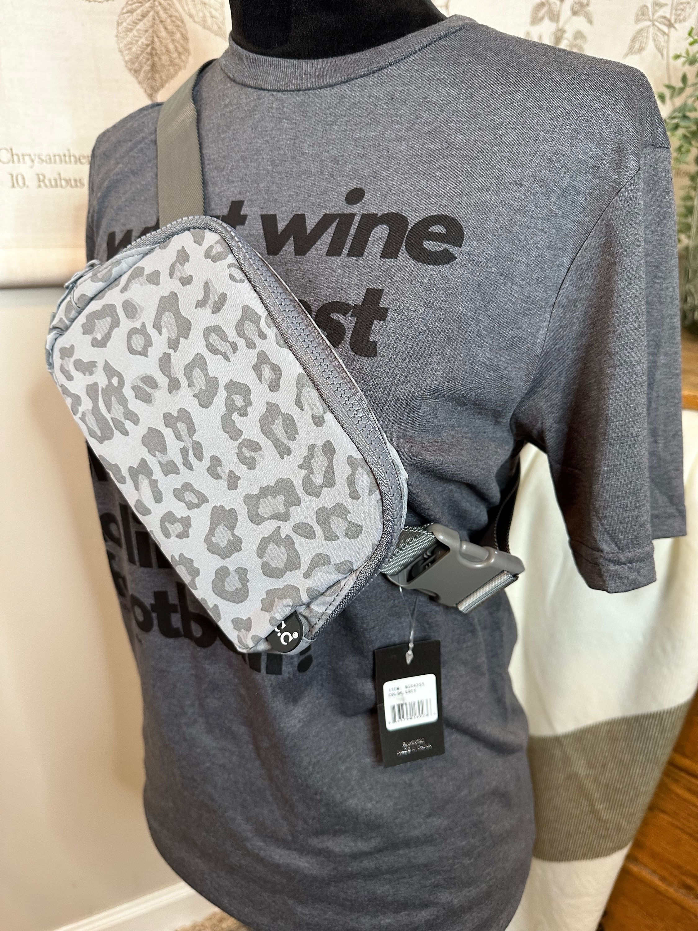 Grey Leopard Fanny Pack