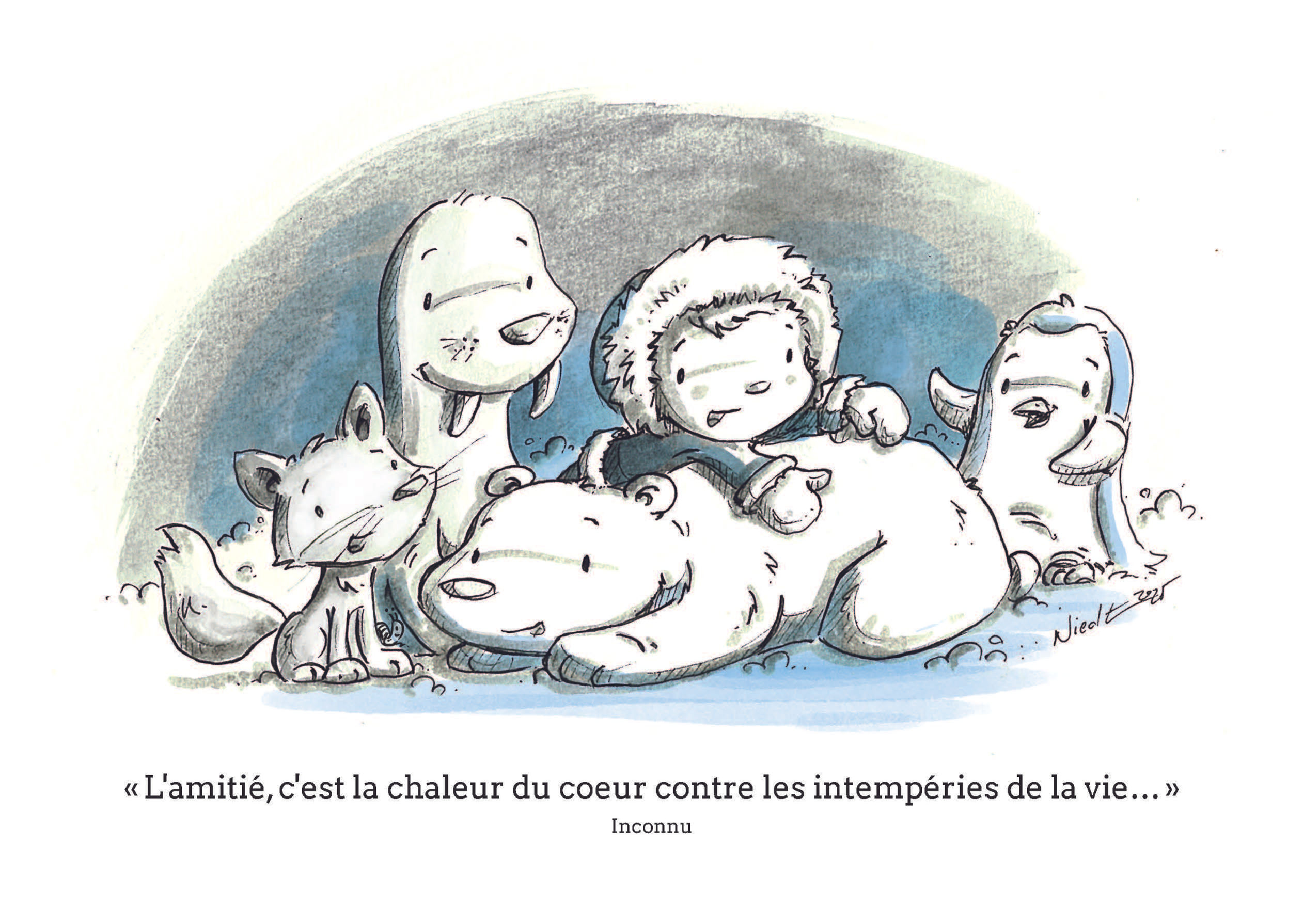 Carte postale amis polaires