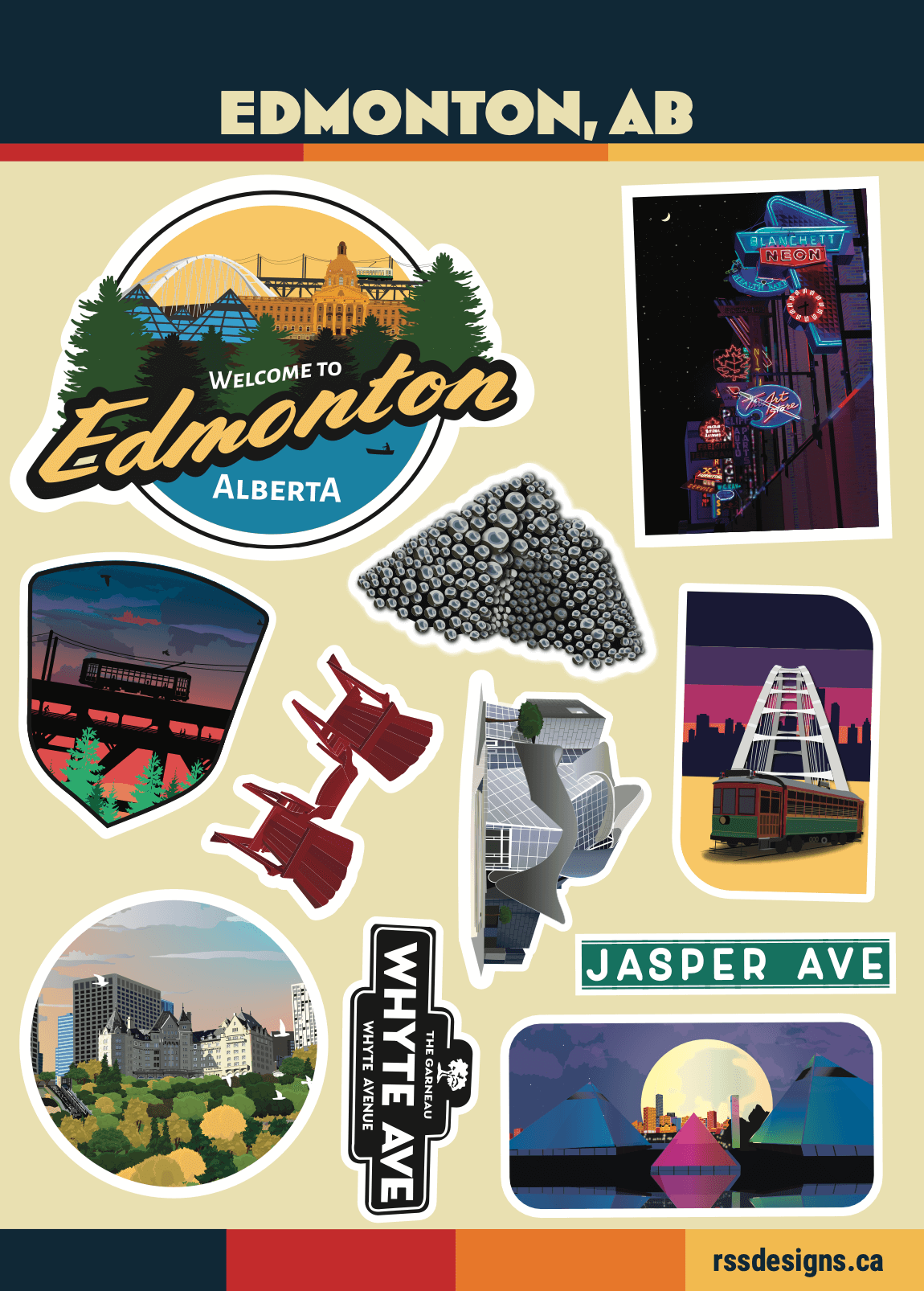 Edmonton Stickers - 5x7