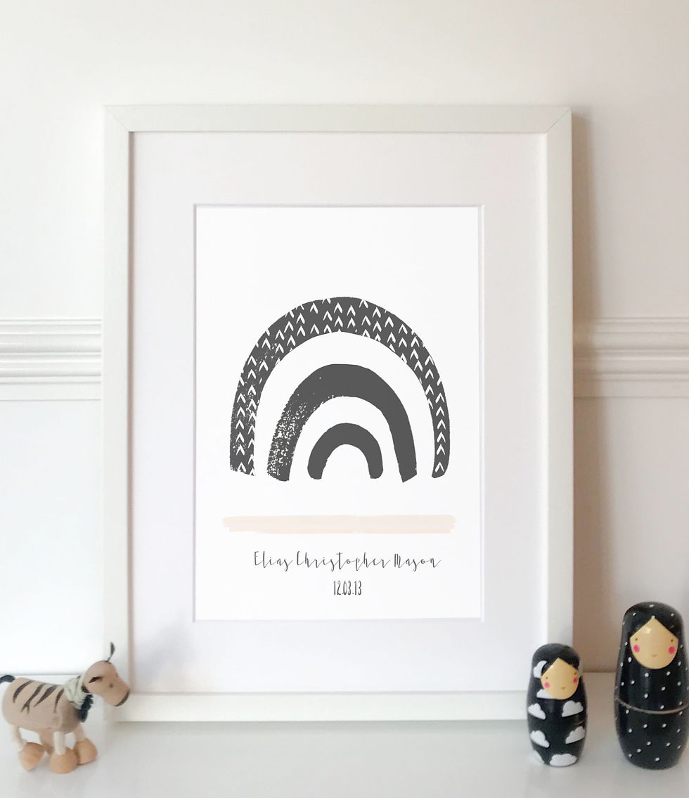 MAISY RAINBOW PERSONALISED NAME PRINT (BLACK)