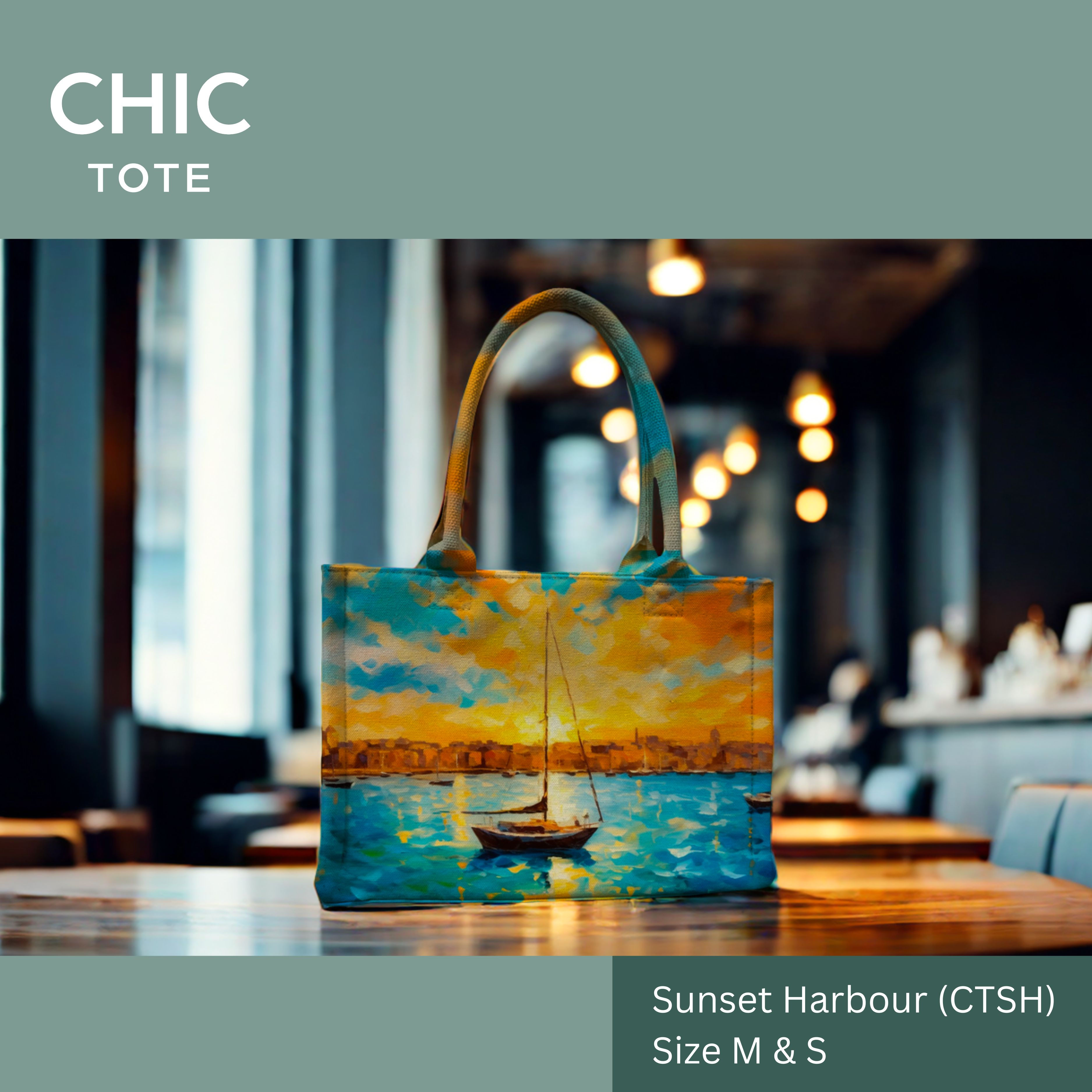 Premium Tote Bag | Irish Gift | Shopping Bag | Hand bag | Sunset Harbour