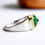 Thumbnail: Emerald Ring in Gold Bezel Work and Silver (Lab Created Stone)