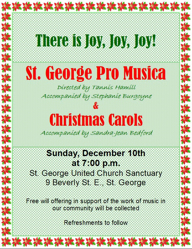 There is Joy, Joy, Joy! St. George ProMusica Christmas Concert
