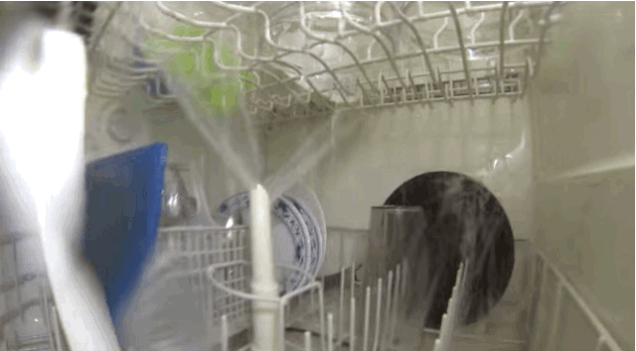 Inside the dishwasher cleaning