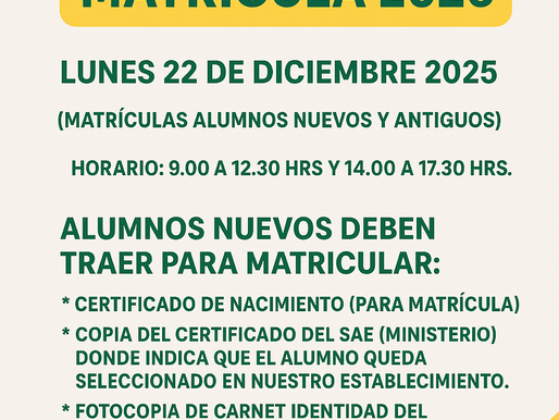 MATRICULAS 2026