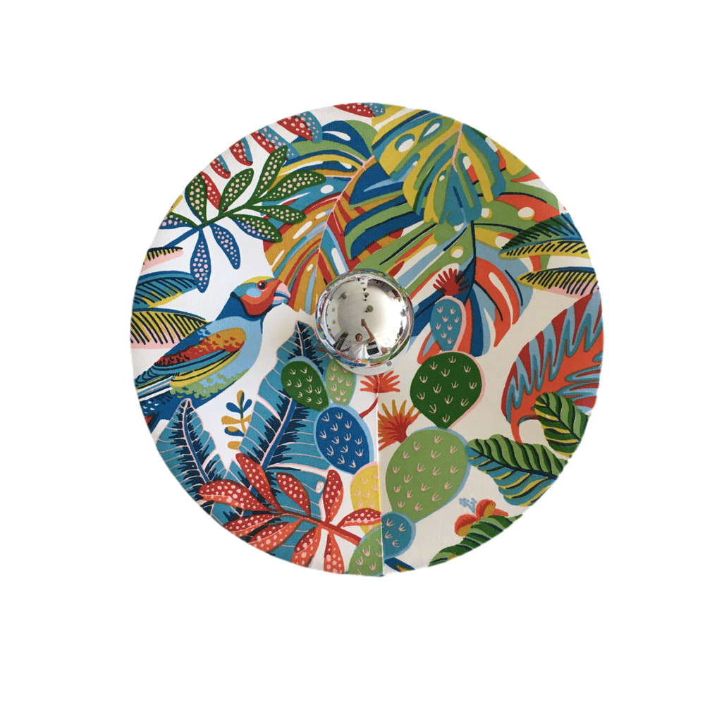 Applique murale ronde en tissuTropical