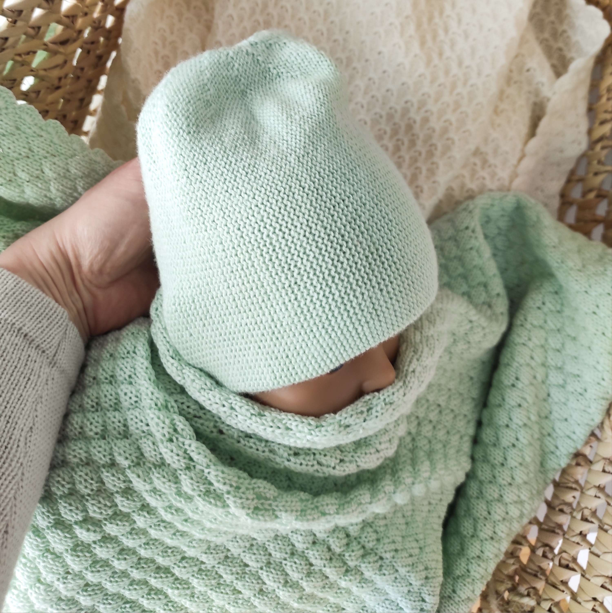 Newborn baby hat merino wool knitted