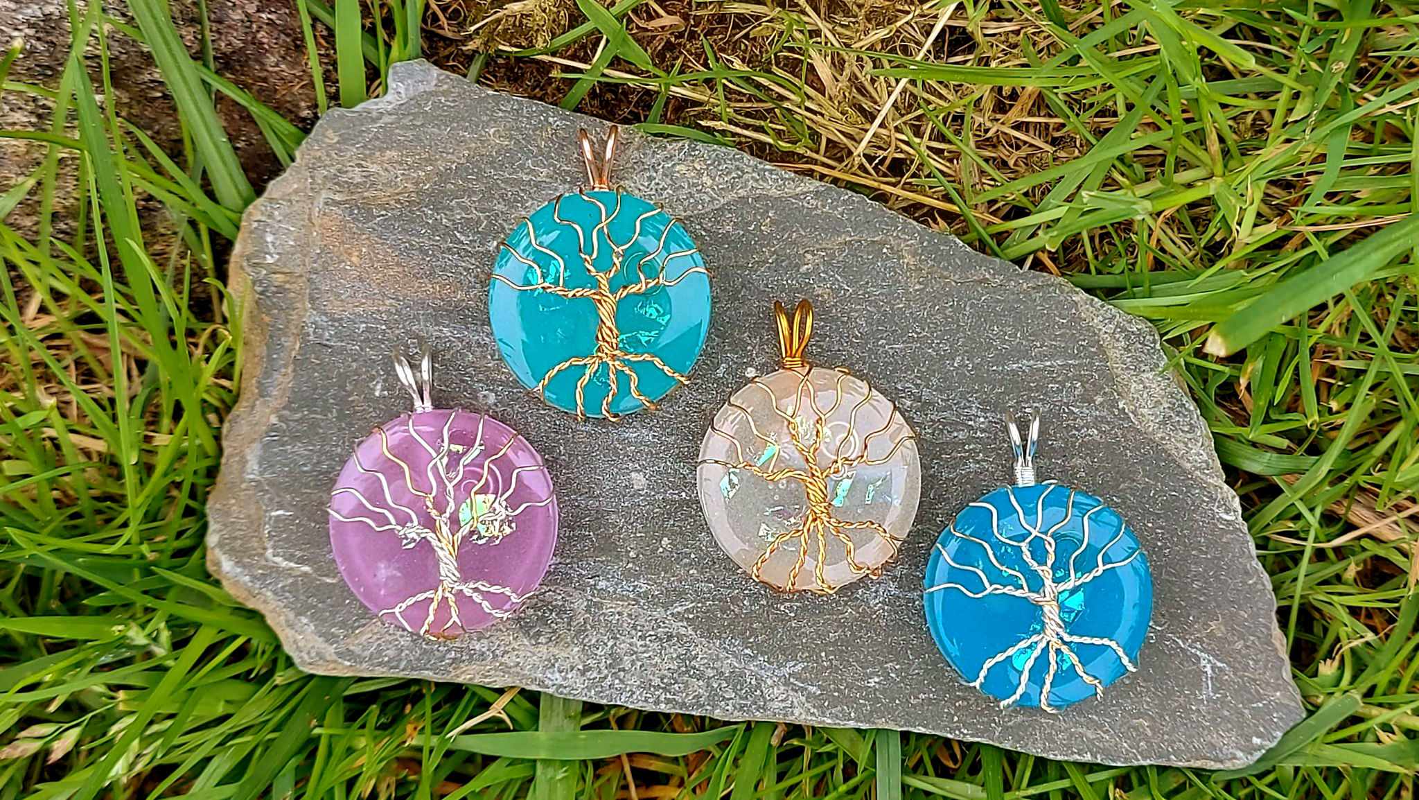 Auranite Tree of Life pendants (small) with Afterglow