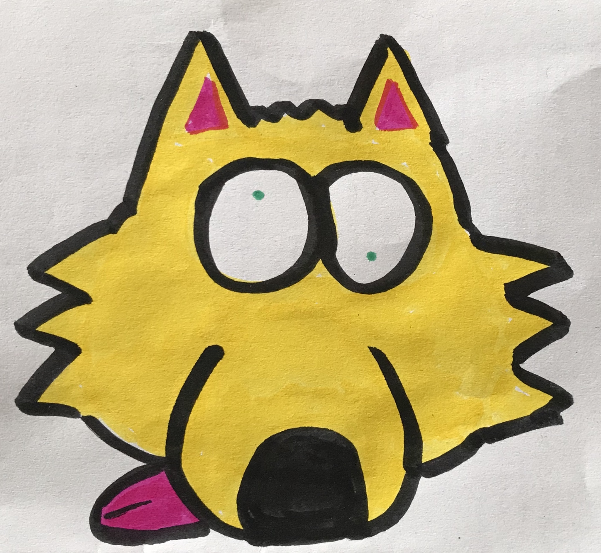 This wolf is a bit out of shape drawing artwork art marker sketch cartoon comic kawaii cute