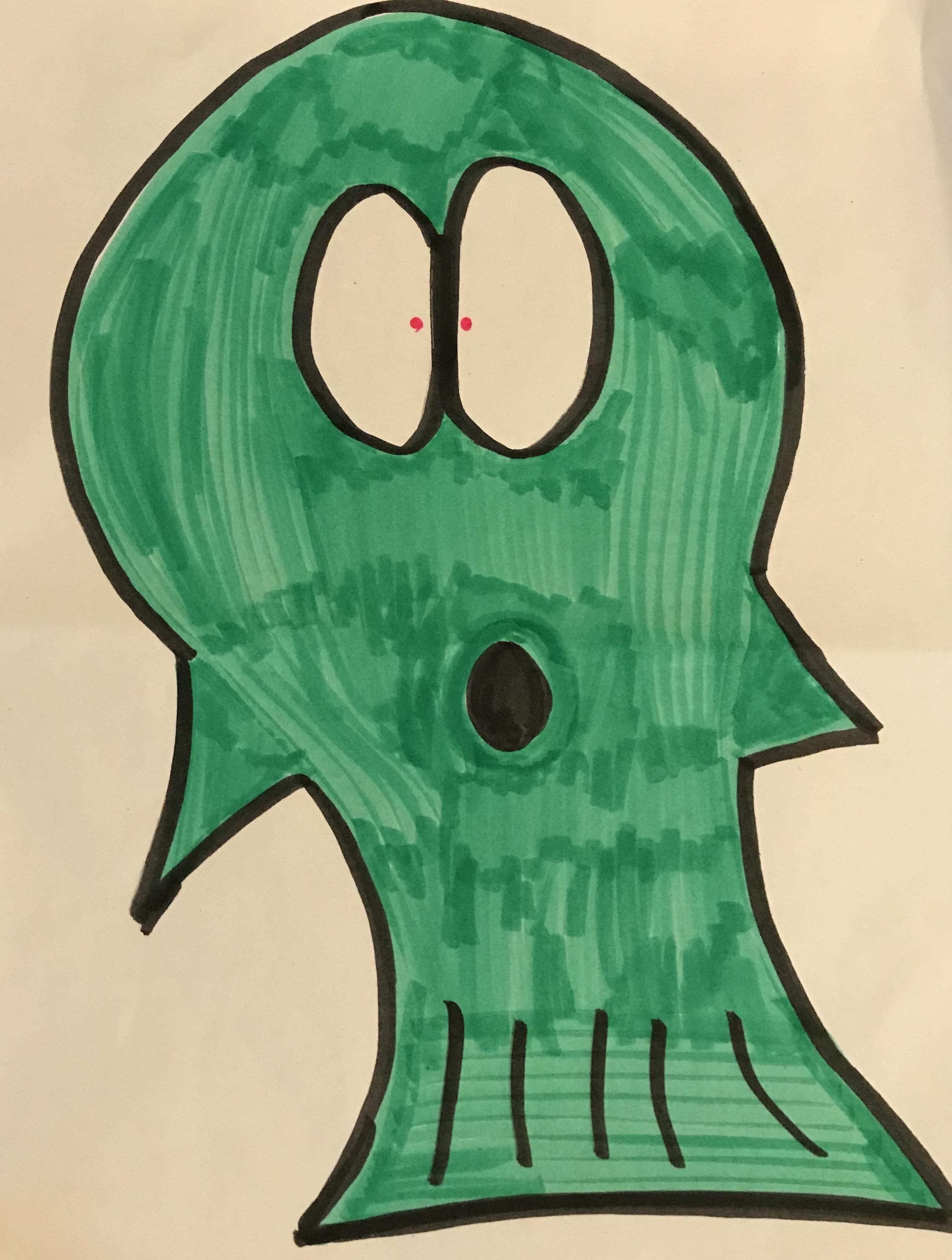 Green Fish drawing artwork art marker sketch cartoon comic kawaii cute