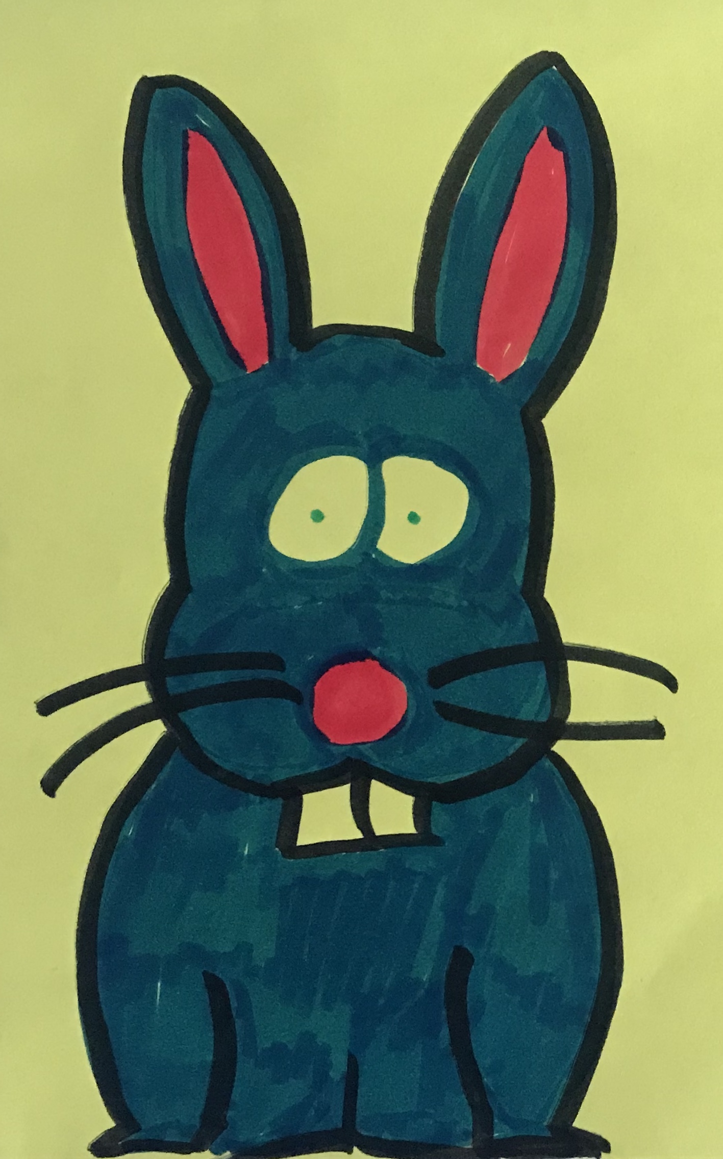 This bunny is rather worried drawing artwork art marker sketch cartoon comic kawaii cute