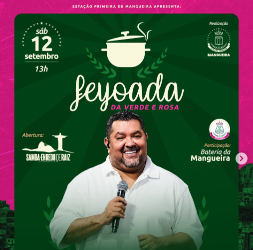 Feijoada da Mangueira recebe Marquinhos Sensação neste sábado, 12 de setembro