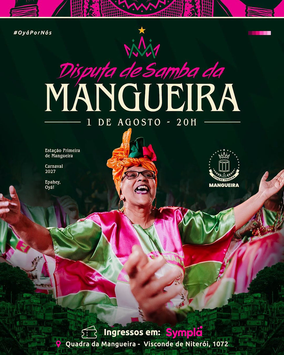 Disputa de samba-enredo da Mangueira começa neste sábado (01) com dez obras concorrentes ao Carnaval de 2027