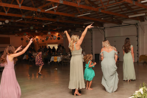Guests dancing at a lively event