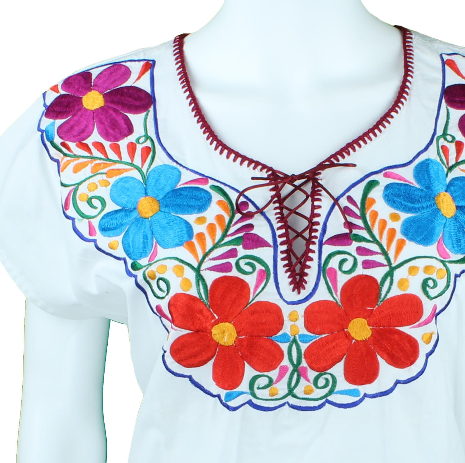 Mexican Embroidered Blouse Puebla 20001