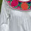 Thumbnail: White Mexican embroidered blouse with floral embroidery.