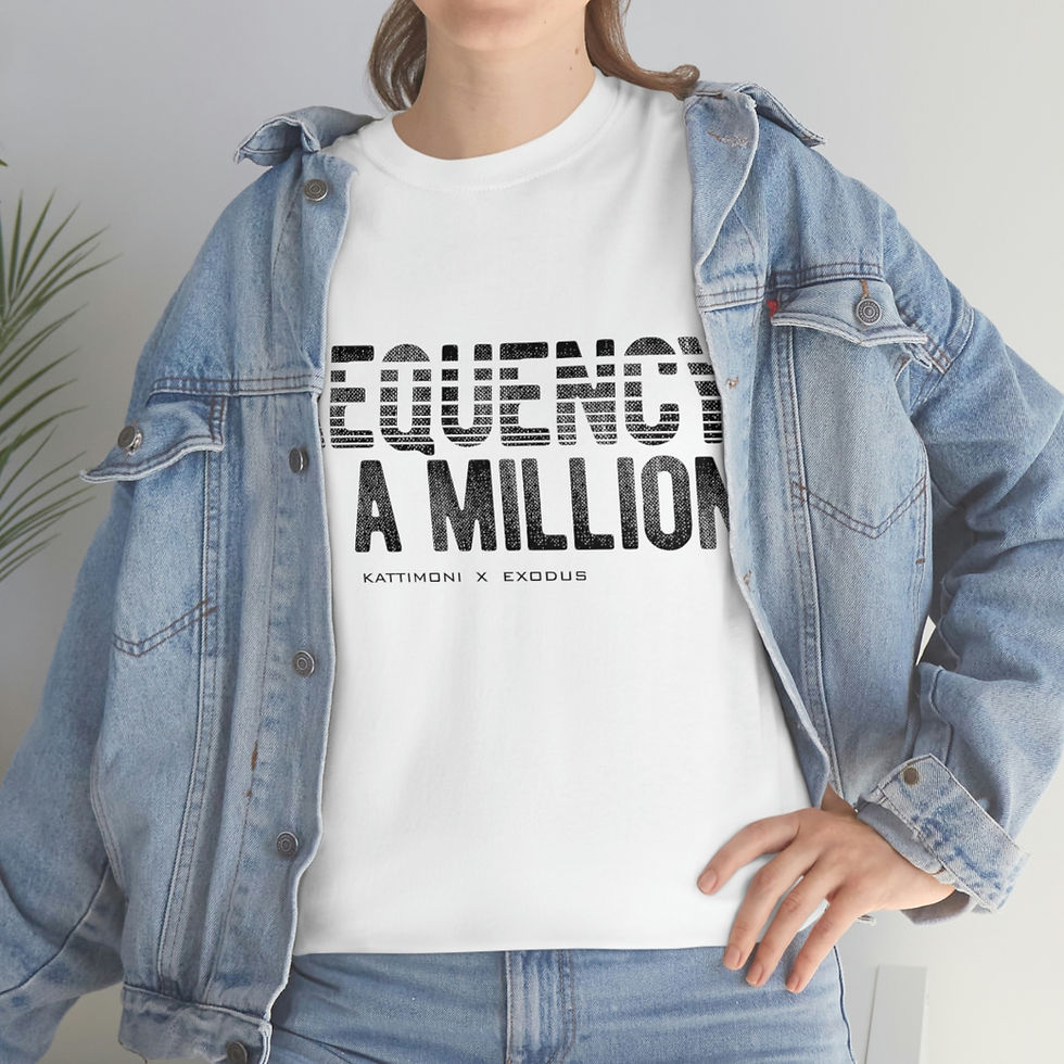 Thumbnail: Frequency on a Million Black Print Cotton Tee