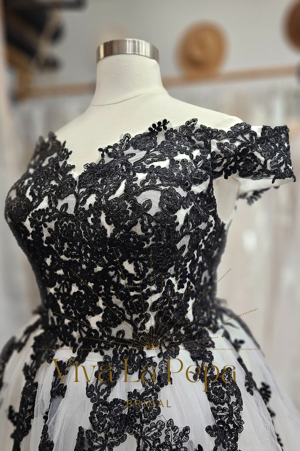 Thumbnail: Eclipse Gown Alternative Black& White Gothic Ball Gown Sparkle Wedding Dress