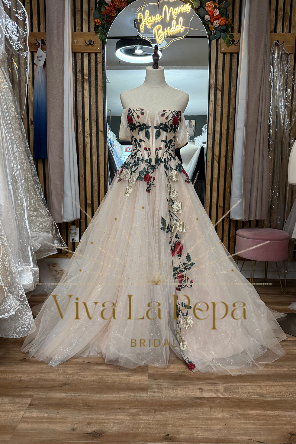 Thumbnail: Amazonas Gown Alternative Sexy Slit Off the shoulder Long Sleeves Wedding Dress