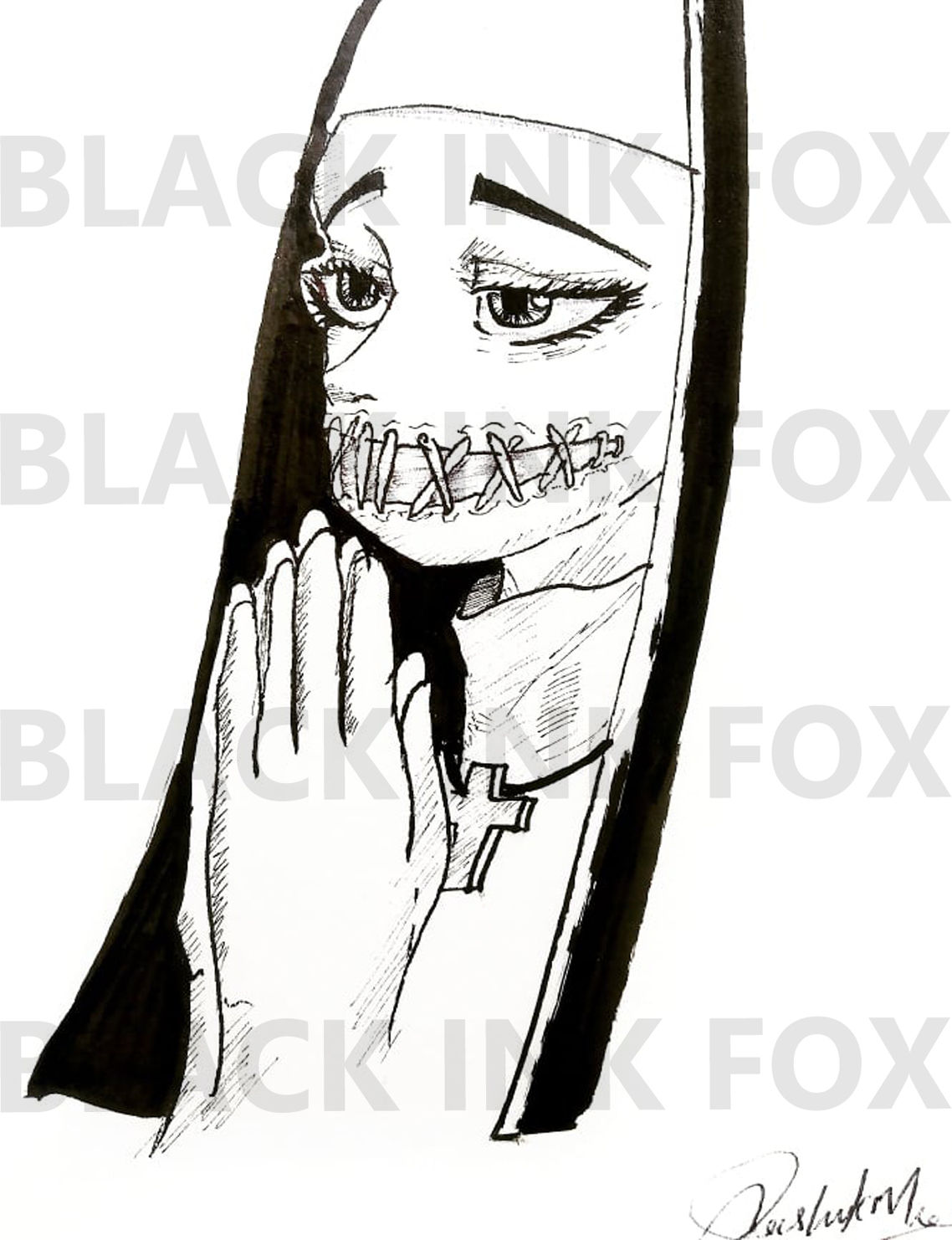 Nun | Original Sketch | A6 Size