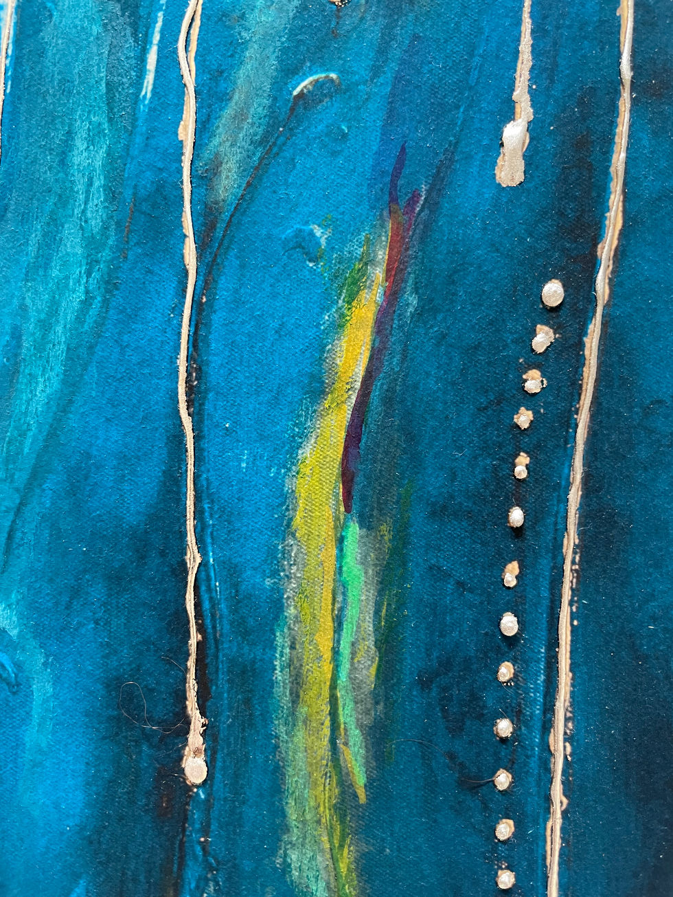 STOP009 Silver Rain - close up of colour & silver leaf
