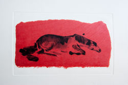 Noir d'encre sur fond rouge, 2008