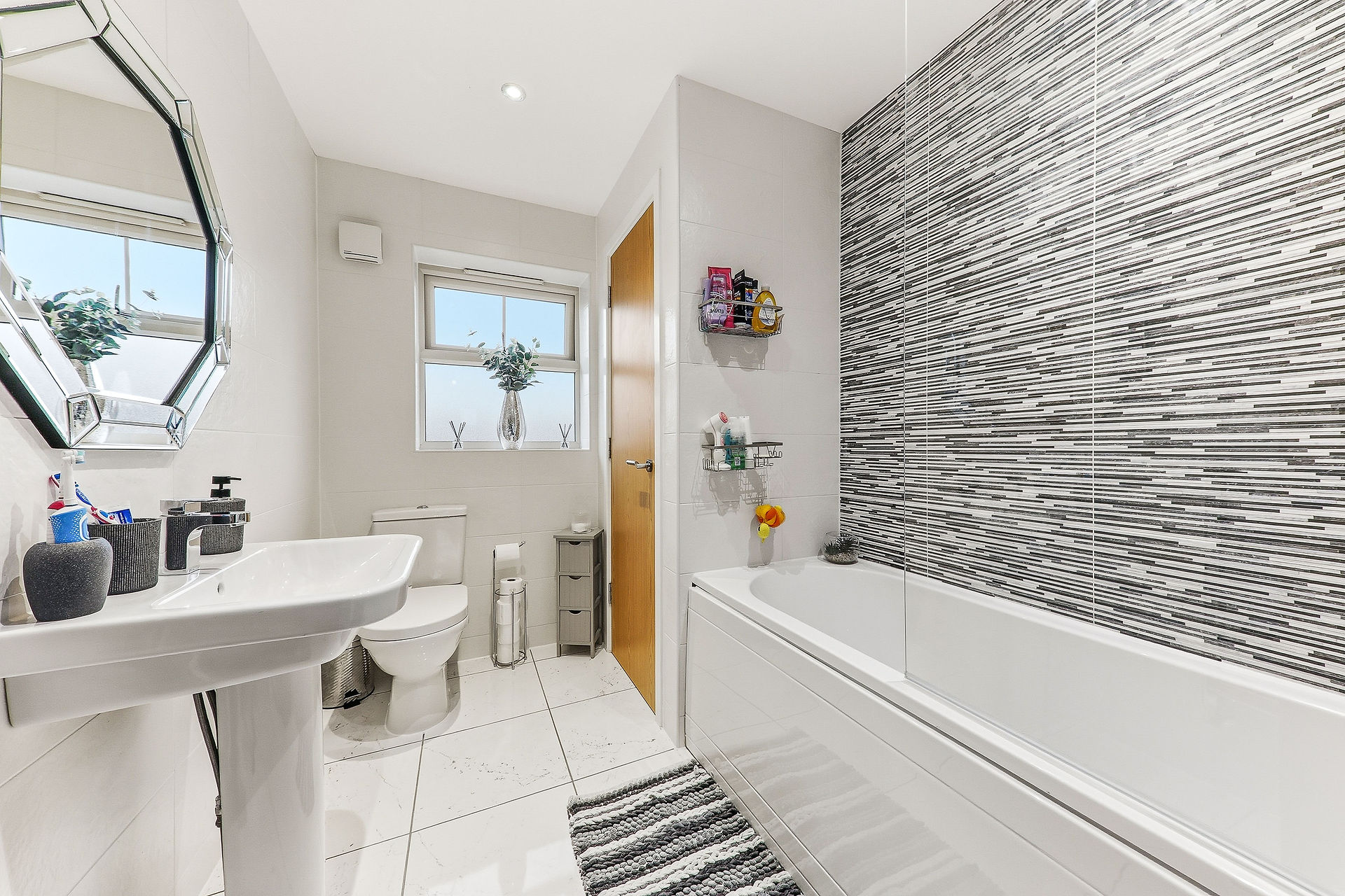 Modern grey and white bathroom