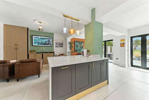 Large open plan kitchen with island