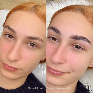 Brow lamination and tint before and after