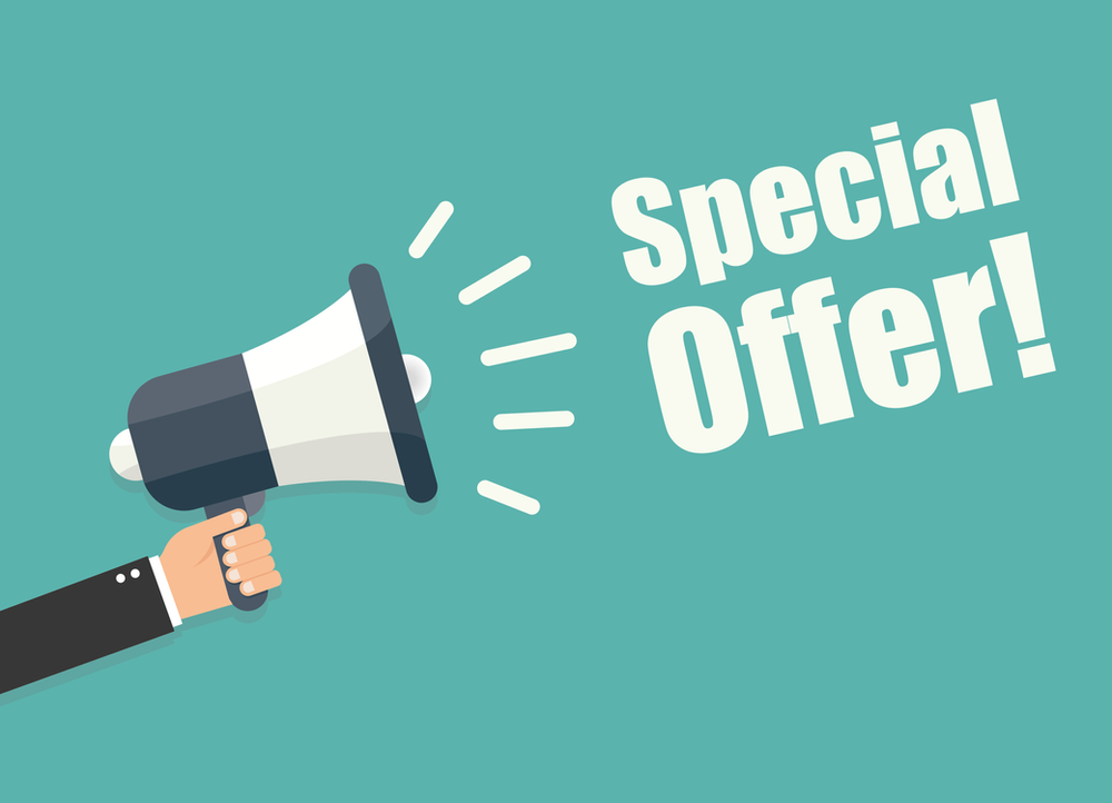 Special offer with megaphone