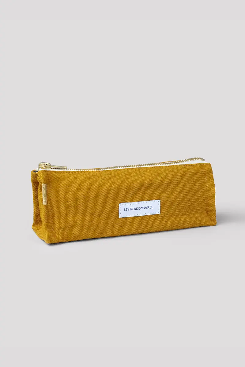 Pencil Case in Organic Cotton -Saffron
