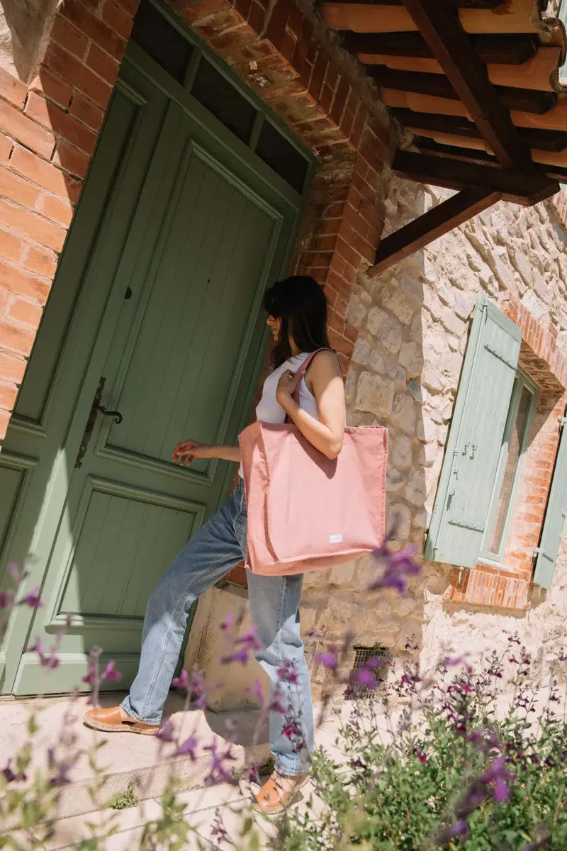 Thumbnail: Large Tote Bag  Organic Cotton -Rosewood