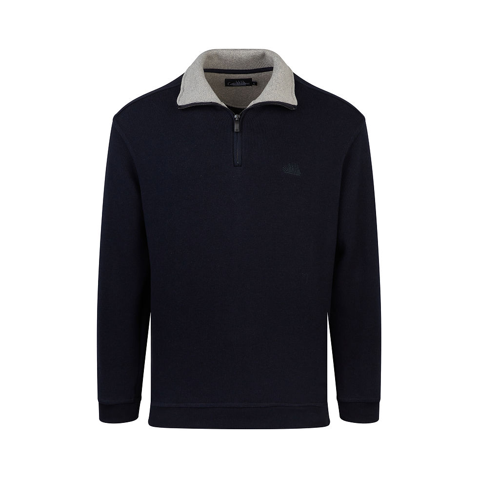 TRIEUX Marine 1/4 zip sweatshirt