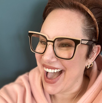Abstract artist, Jena Reif having a laugh