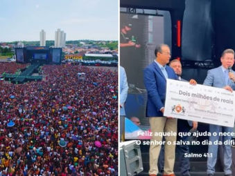 Bispo Bruno Leonardo reúne multidão no Parque de Exposições e doa R$ 2 milhões ao Hospital Santa Izabel